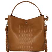 Large Studded Handbag Brown